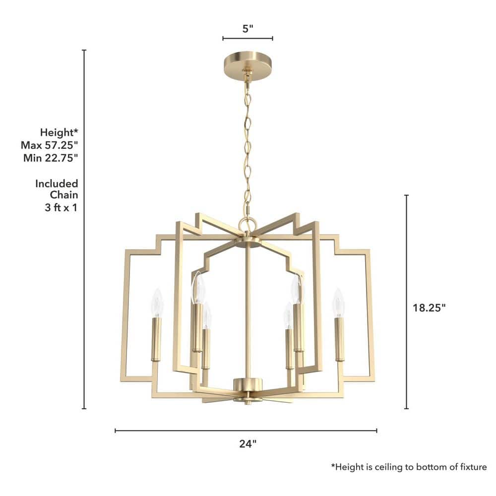 Hunter Zoanne 6-Light Alturas Gold Geometric Chandelier