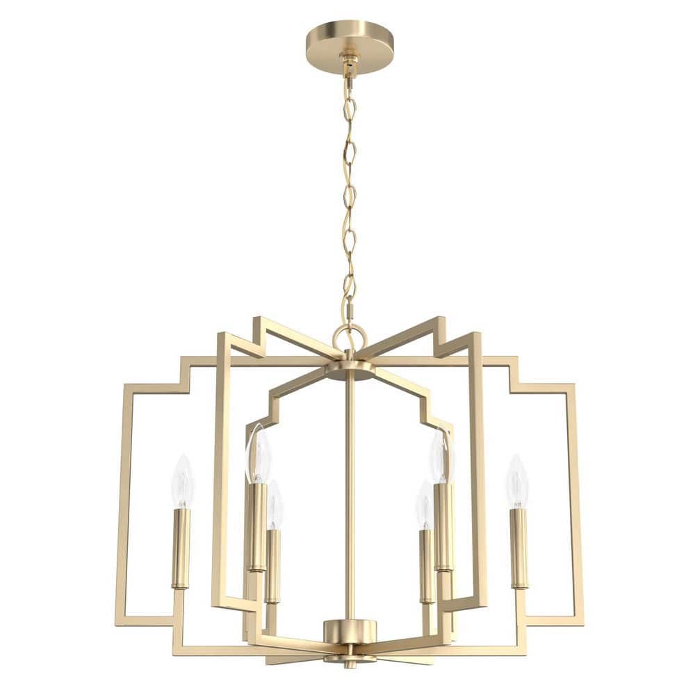 Hunter Zoanne 6-Light Alturas Gold Geometric Chandelier