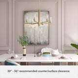 Hunter Gatz 6-Light Alturas Gold Candlestick Chandelier with Ribbed Glass Shades