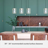 Hunter Astwood 3-Light Alturas Gold Island Chandelier with Clear Glass Shades Kitchen Light