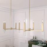 Hunter Sunjai 7-Light Alturas Gold Candlestick Chandelier