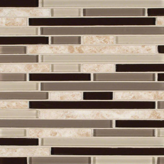 MSI Amalfi Cafe Interlocking 12 in. x 12 in. x 6 mm Glass and Porcelain Mesh-Mounted Mosaic Tile (15 sq. ft./case)