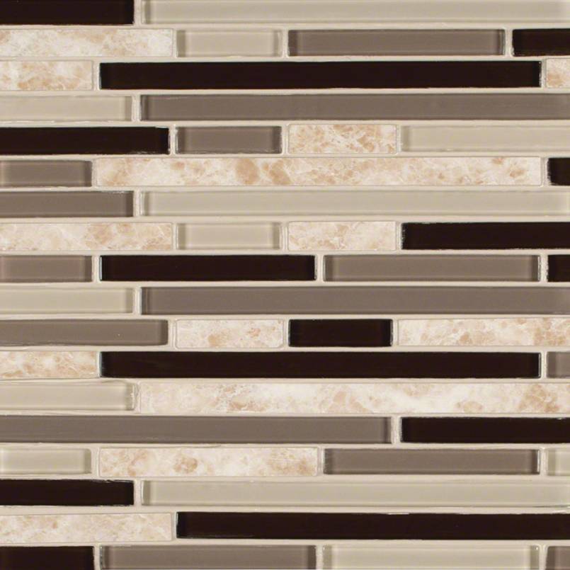 MSI Amalfi Cafe Interlocking 12 in. x 12 in. x 6 mm Glossy Glass and Porcelain Mesh-Mounted Mosaic Wall Tile (1 sq. ft.)