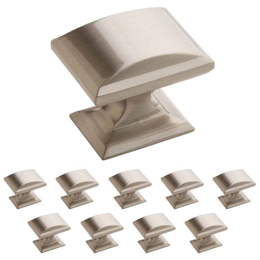Amerock Candler 1-1/4 in. (32 mm) Satin Nickel Cabinet Knob – 10-Pack