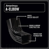 2 in. x 3 in. Black Aluminum Downspout A-Elbow