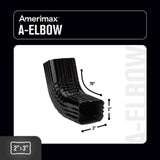 2 in. x 3 in. Black Aluminum Downspout A-Elbow