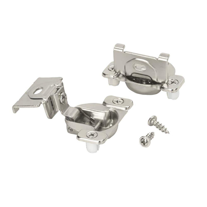 Amerock 1/2 in (13 mm) Overlay Matrix Concealed Nickel Cabinet Hinge, 2-Pack
