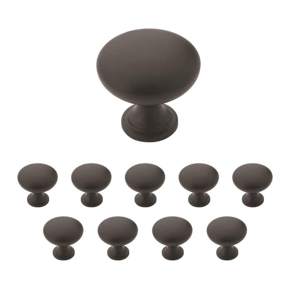 Amerock Allison Value 1-1/4 in. (32 mm) Diameter Flat Black Cabinet Knob, 10-Pack
