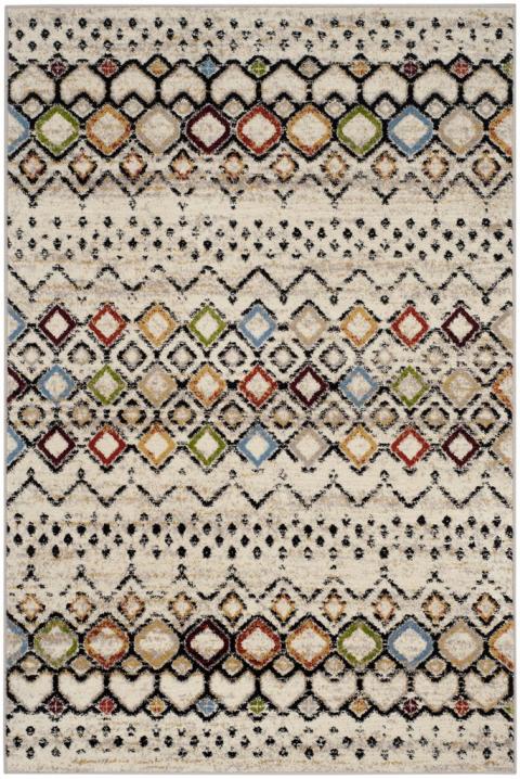 Safavieh Amsterdam Huron 2 ft. x 10 ft. Ivory/Multi Indoor Geometric Global Runner Rug