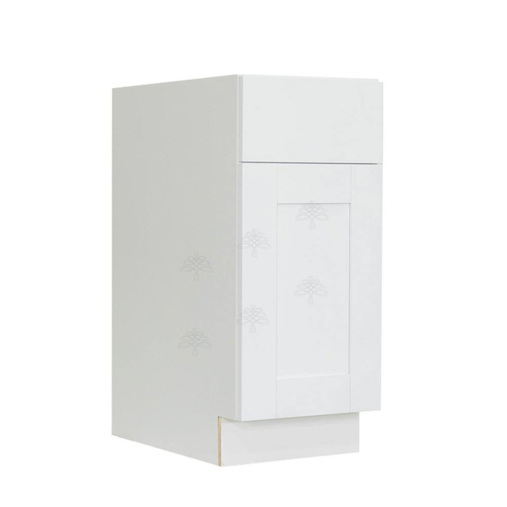 LIFEART CABINETRY Anchester Assembled 18x34.5x24 in. Base Cabinet with 1 Door and 1 Drawer in Classic White