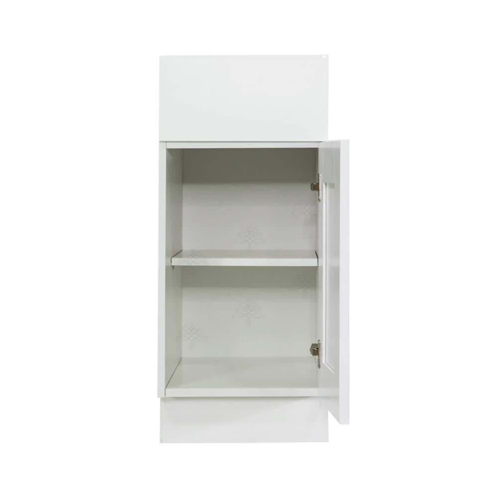 LIFEART CABINETRY Anchester Assembled 18x34.5x24 in. Base Cabinet with 1 Door and 1 Drawer in Classic White