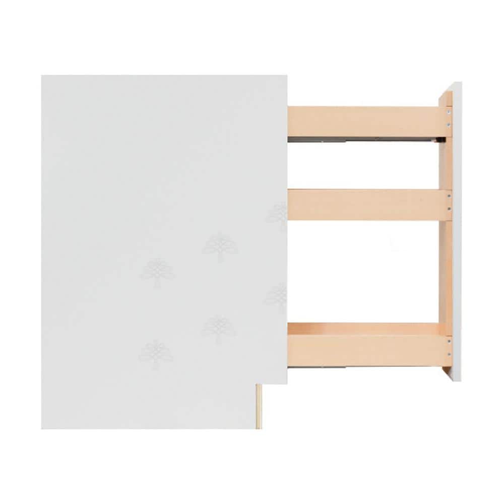 LIFEART CABINETRY Anchester Assembled 6 in. x 34.5 in. x 24 in. Base Spice Drawer Cabinet in White