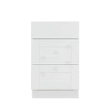 LIFEART CABINETRY Anchester Assembled 12x34.5x24 in. Base Cabinet with 3 Drawers in Classic White