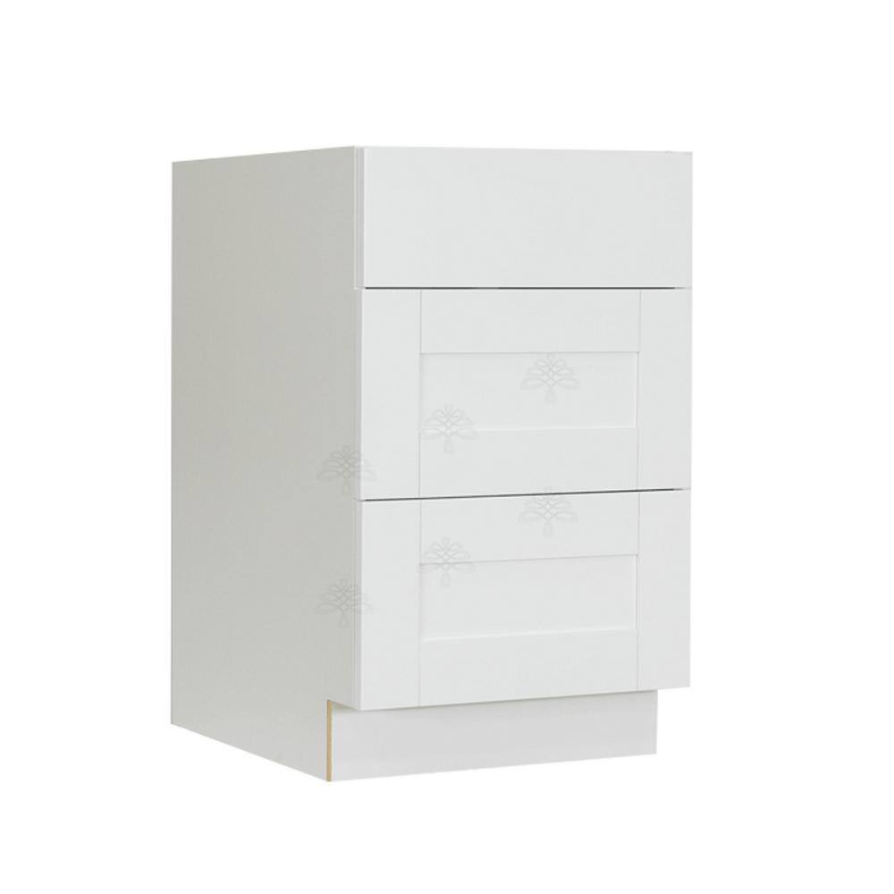 LIFEART CABINETRY Anchester Assembled 12x34.5x24 in. Base Cabinet with 3 Drawers in Classic White