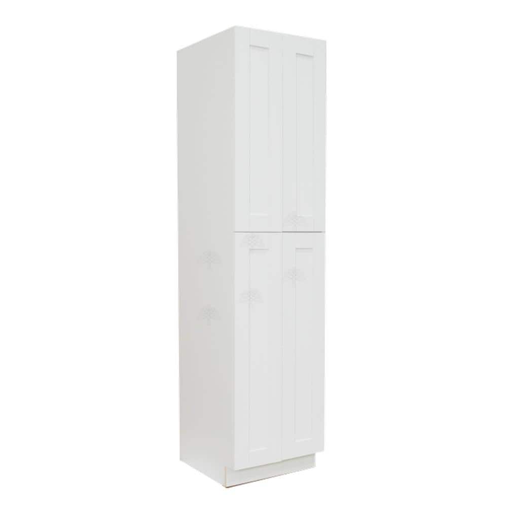 LIFEART CABINETRY Anchester White Plywood Shaker Stock Assembled Tall Pantry Kitchen Cabinet (24 in. W x 96 in. H x 24 in. D)