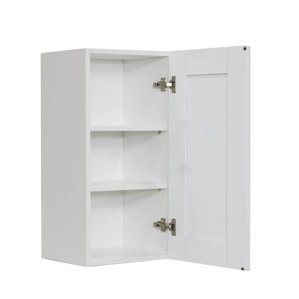 LIFEART CABINETRY Anchester Assembled 21x30x12 in. 1 Door Wall Cabinet with 2 Shelves in Classic White