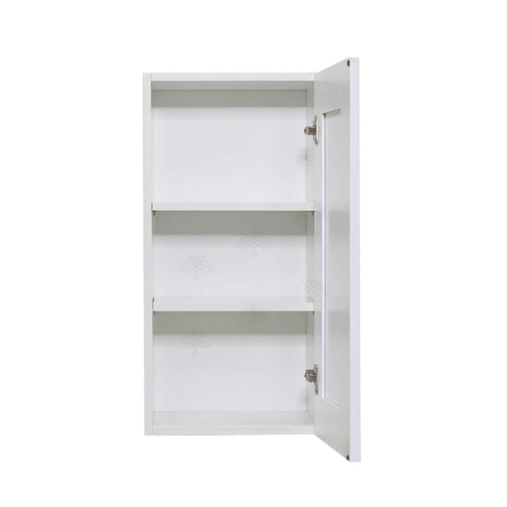 LIFEART CABINETRY Anchester Assembled 21x30x12 in. 1 Door Wall Cabinet with 2 Shelves in Classic White