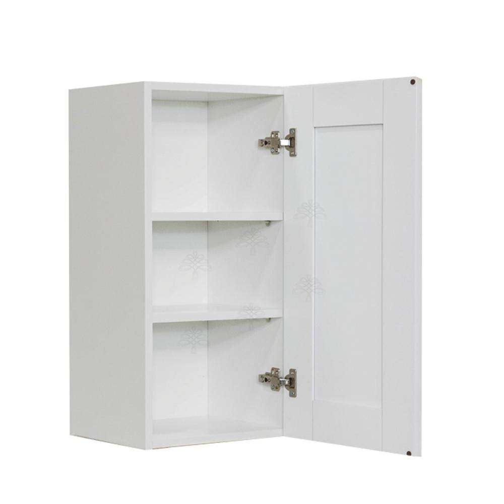 LIFEART CABINETRY Anchester Assembled 21x36x12 in. 1 Door Wall Cabinet with 2 Shelves in Classic White