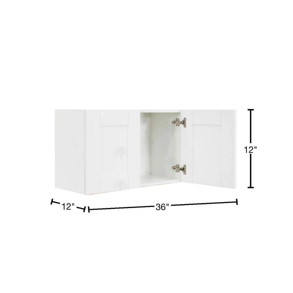 LIFEART CABINETRY Anchester Assembled 36x12x12 in. 2-Door Wall Cabinet with no Shelf in Classic White