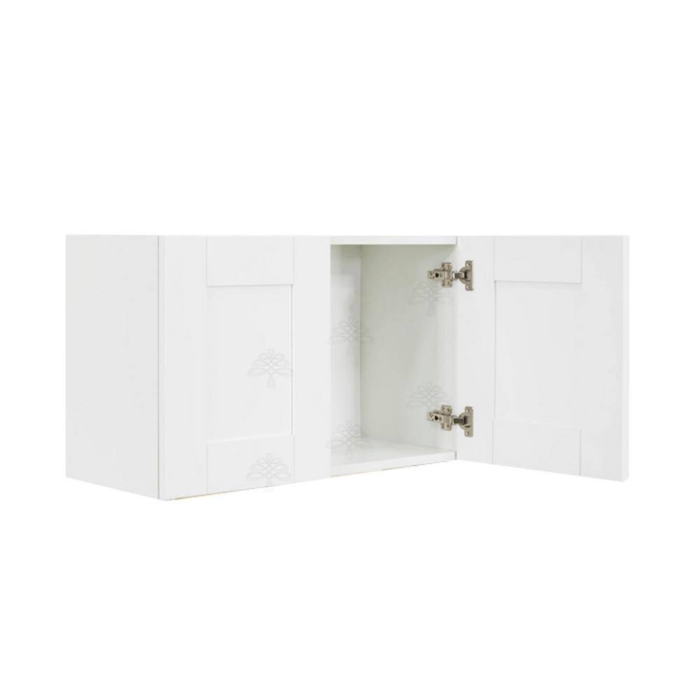 LIFEART CABINETRY Anchester Assembled 36x15x12 in. 2-Door Wall Cabinet with no Shelf in Classic White