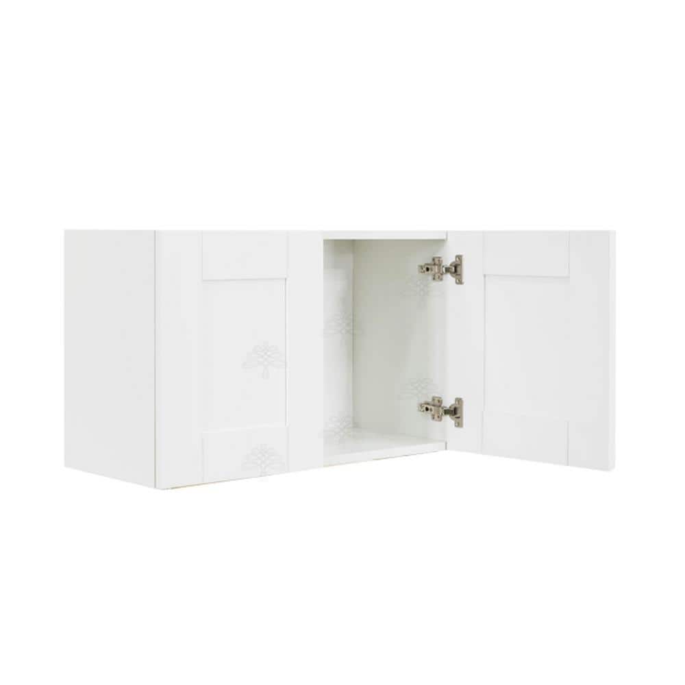 LIFEART CABINETRY Anchester Assembled 36x18x12 in. 2-Door Wall Cabinet with no Shelf in Classic White