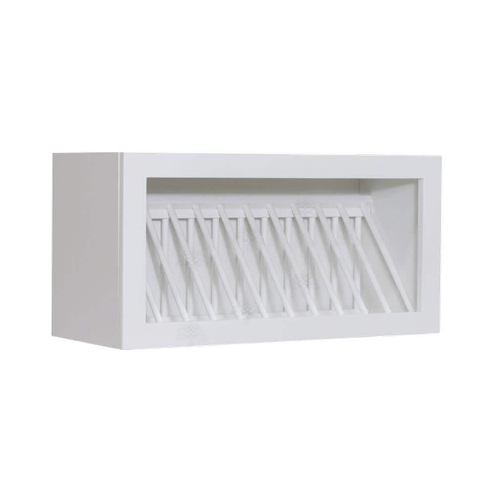 LIFEART CABINETRY Anchester Assembled 30 in. x 15 in. x 12 in. Wall Dish Holder Cabinet in White