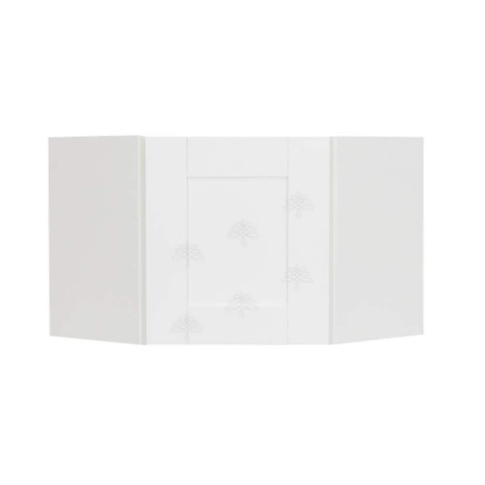LIFEART CABINETRY Anchester Assembled 24 in. x 15 in. x 12 in. Wall Diagonal Cabinet with 1 Door in White