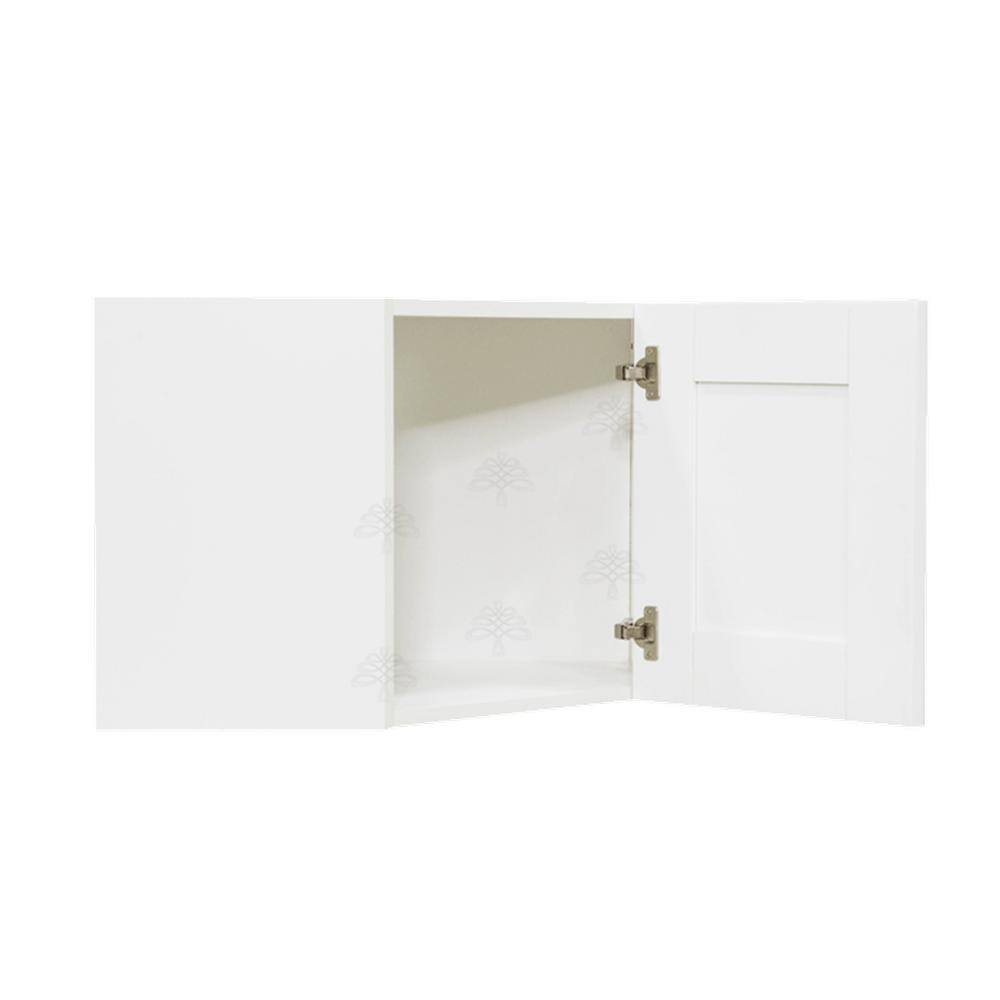 LIFEART CABINETRY Anchester Assembled 24 in. x 15 in. x 12 in. Wall Diagonal Cabinet with 1 Door in White