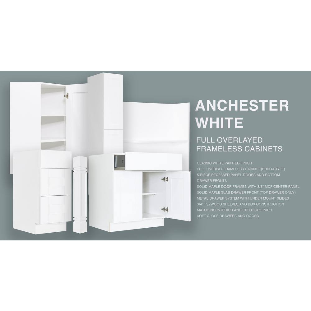 LIFEART CABINETRY Anchester Assembled 24 in. x 15 in. x 12 in. Wall Diagonal Cabinet with 1 Door in White