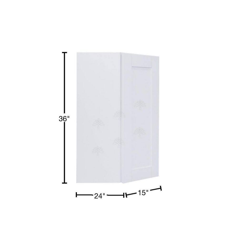 LIFEART CABINETRY Anchester White Plywood Shaker Stock Assembled Wall Corner Kitchen Cabinet (24 in. W x 36 in. H x 15 in. D)