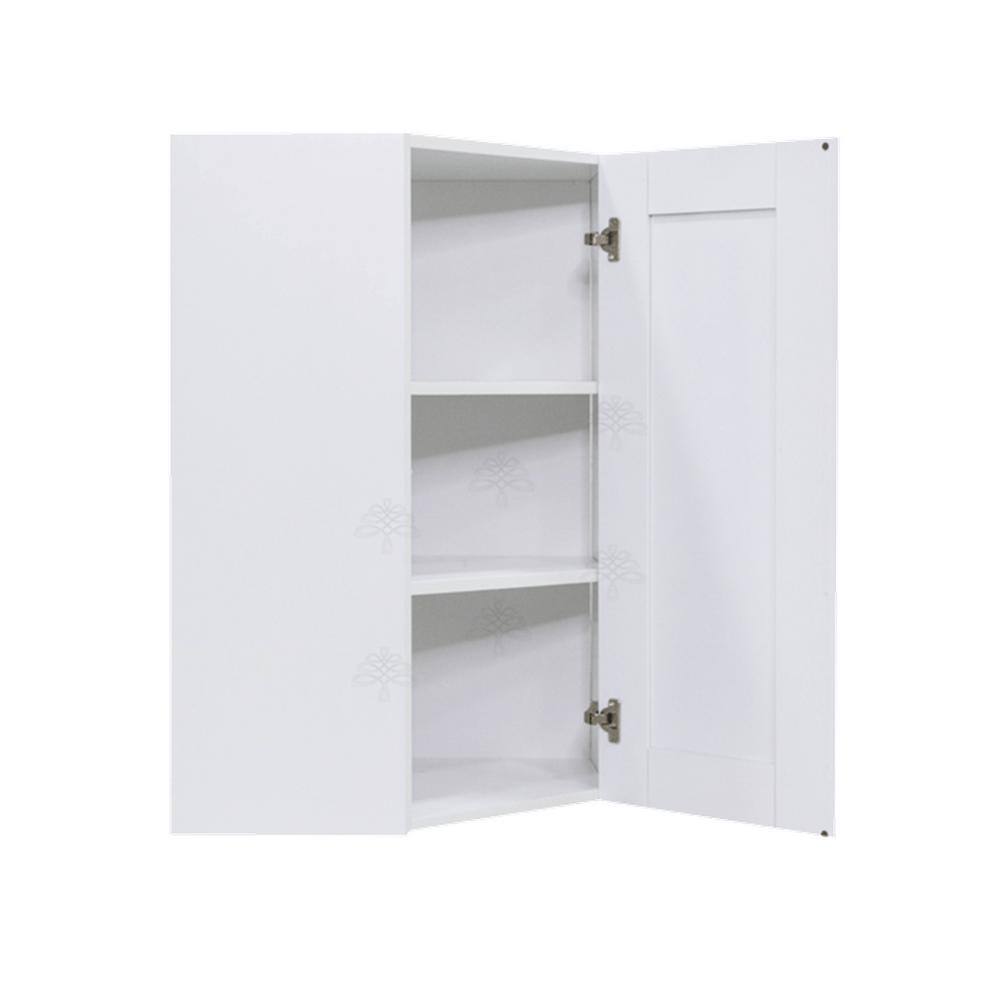LIFEART CABINETRY Anchester White Plywood Shaker Stock Assembled Wall Corner Kitchen Cabinet (24 in. W x 36 in. H x 15 in. D)