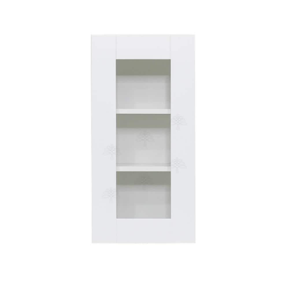 LIFEART CABINETRY Anchester Assembled 15 in. x 30 in. x 12 in. Wall Mullion Door Cabinet with 1-Door 2-Shelves in White