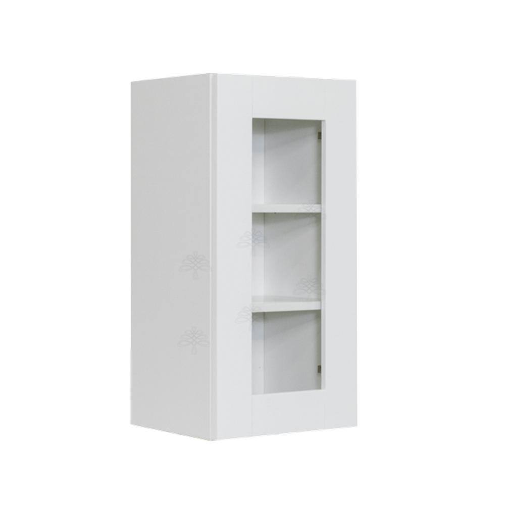 LIFEART CABINETRY Anchester Assembled 15 in. x 30 in. x 12 in. Wall Mullion Door Cabinet with 1-Door 2-Shelves in White