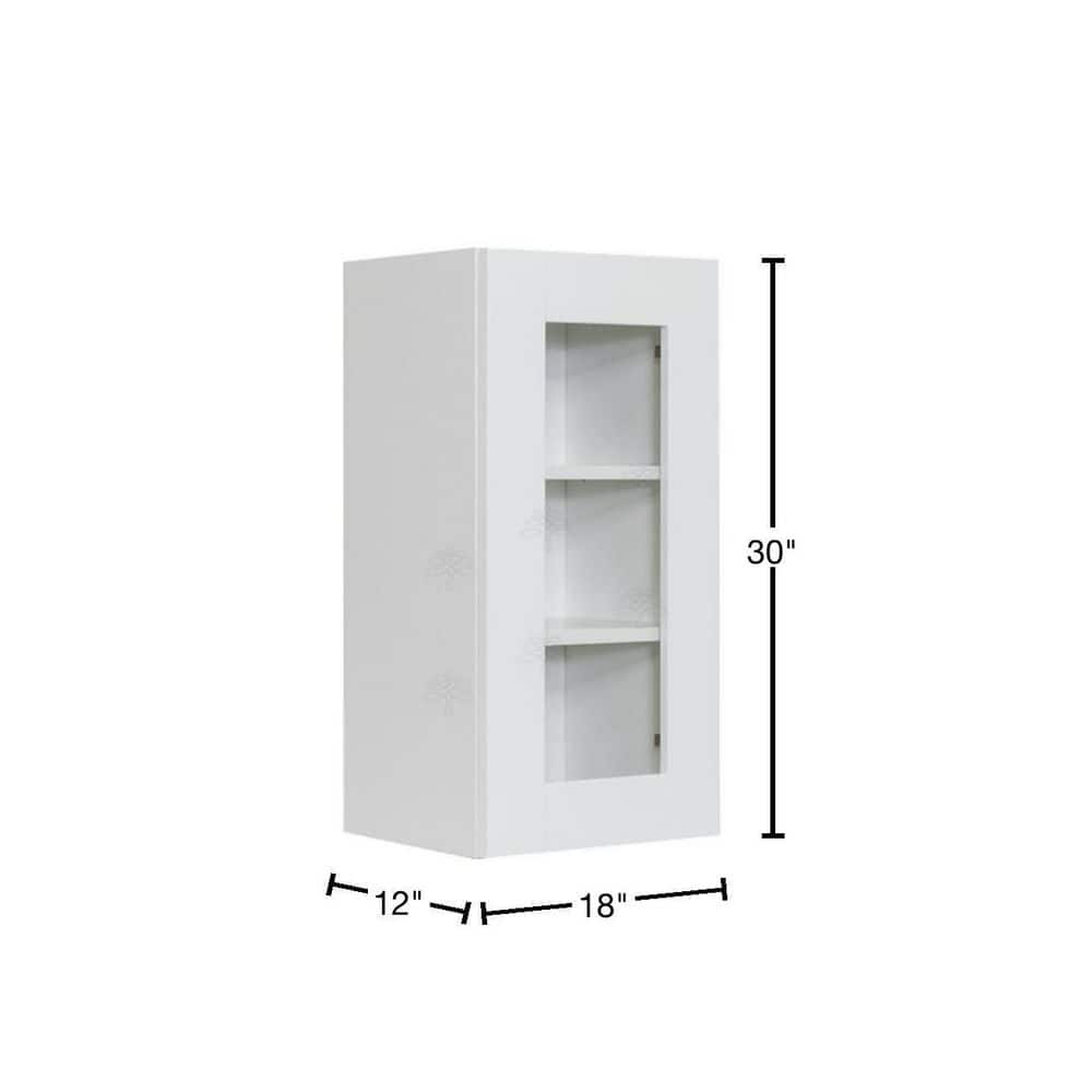 LIFEART CABINETRY Anchester Assembled 18 in. x 30 in. x 12 in. Wall Mullion Door Cabinet with 1-Door 2-Shelves in White