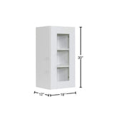 LIFEART CABINETRY Anchester Assembled 18 in. x 30 in. x 12 in. Wall Mullion Door Cabinet with 1-Door 2-Shelves in White
