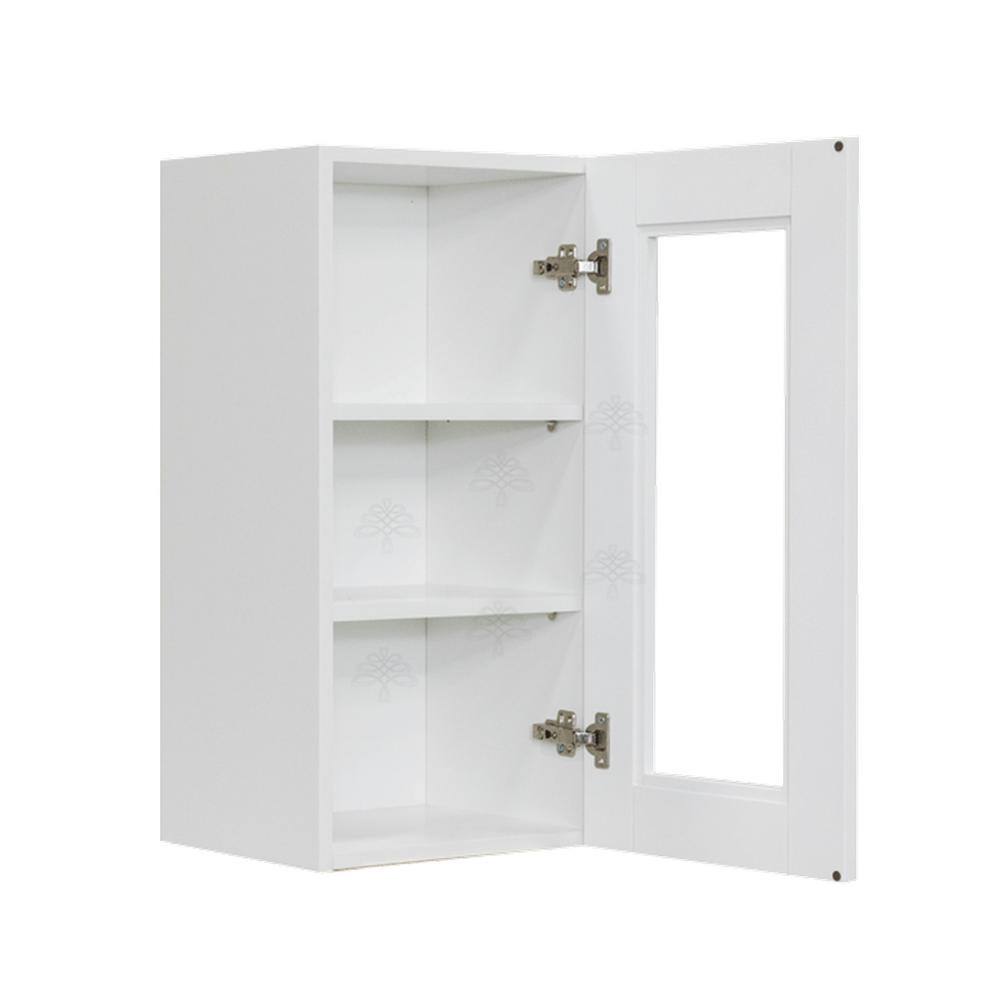 LIFEART CABINETRY Anchester Assembled 18 in. x 36 in. x 12 in. Wall Mullion Door Cabinet with 1-Door 2-Shelves in White