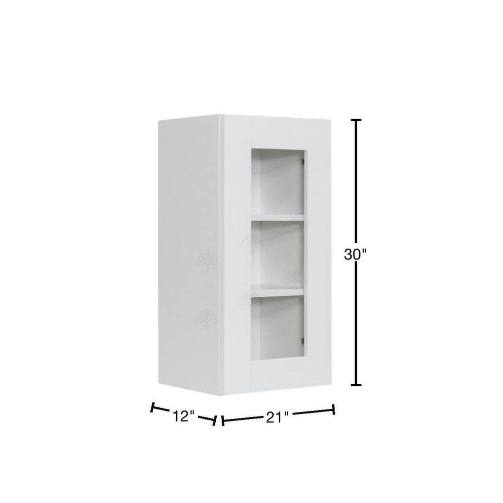 LIFEART CABINETRY Anchester Assembled 21 in. x 30 in. x 12 in. Wall Mullion Door Cabinet with 1-Door 2-Shelves in White