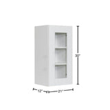 LIFEART CABINETRY Anchester Assembled 21 in. x 30 in. x 12 in. Wall Mullion Door Cabinet with 1-Door 2-Shelves in White