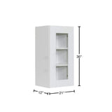 LIFEART CABINETRY Anchester Assembled 21 in. x 36 in. x 12 in. Wall Mullion Door Cabinet with 1-Door 2-Shelves in White