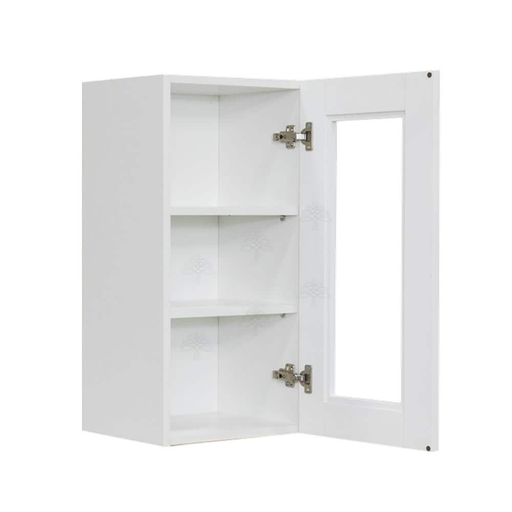 LIFEART CABINETRY Anchester Assembled 21 in. x 36 in. x 12 in. Wall Mullion Door Cabinet with 1-Door 2-Shelves in White