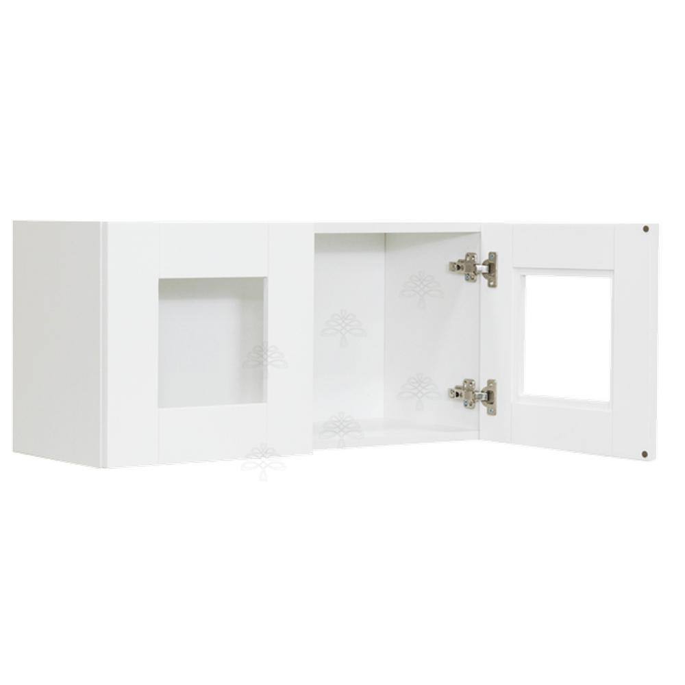 LIFEART CABINETRY Anchester Assembled 24 in. x 12 in. x 12 in. Wall Mullion Door Cabinet with 2-Doors in White