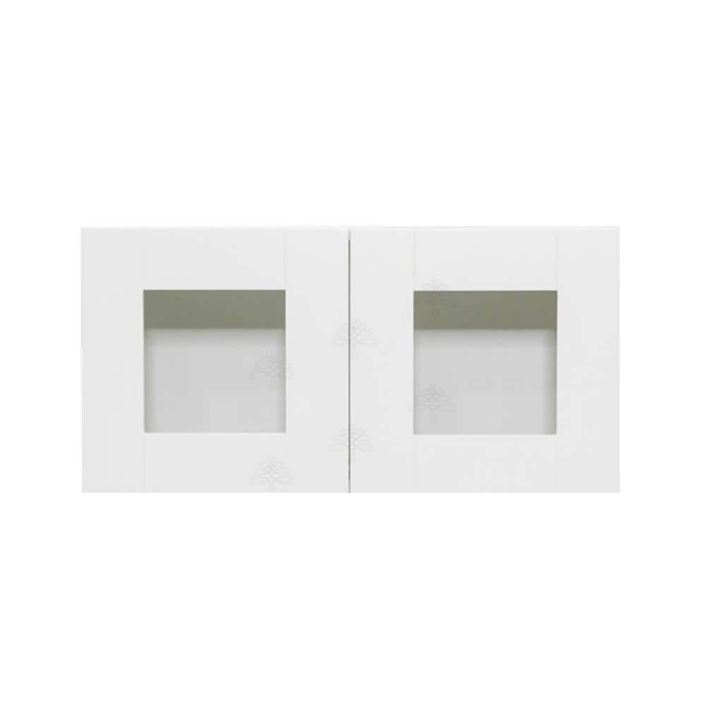 LIFEART CABINETRY Anchester Assembled 30 in. x 18 in. x 12 in. Wall Mullion Door Cabinet with 2-Doors in White