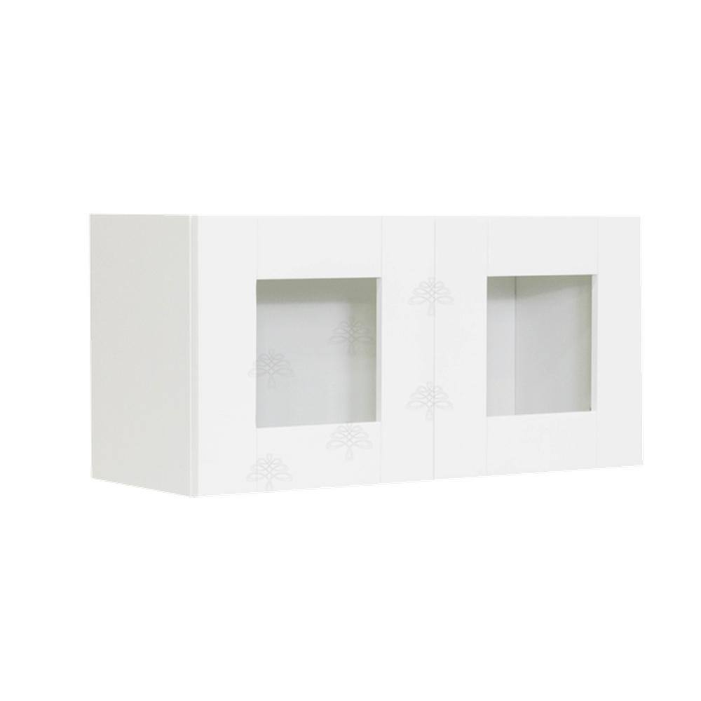 LIFEART CABINETRY Anchester Assembled 30 in. x 18 in. x 12 in. Wall Mullion Door Cabinet with 2-Doors in White