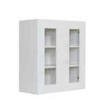 LIFEART CABINETRY Anchester White Plywood Glass Door Stock Assembled Wall Kitchen Cabinet (36 in. W x 36 in. H x 12 in. D)