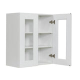 LIFEART CABINETRY Anchester White Plywood Glass Door Stock Assembled Wall Kitchen Cabinet (36 in. W x 36 in. H x 12 in. D)