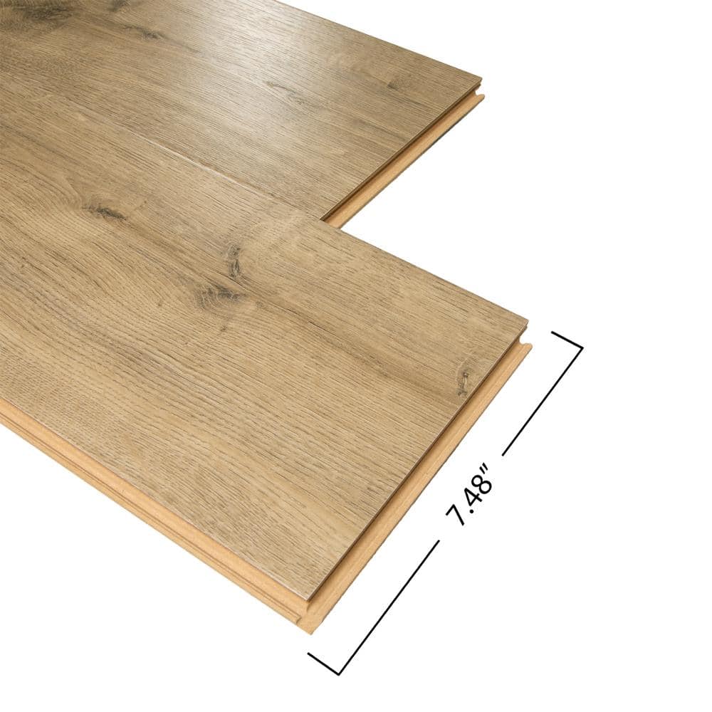 Pergo Defense+ Anderson Oak 14 mm T x 7.4 in. W Waterproof Laminate Wood Flooring (17.18 sqft/case)