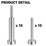 Angel Sar 10 Pairs Invisible Cable Railing kit, 1/8" Invisible Receiver & Swage Stud End for 2 x 2, 4" x 4" Wood/Metal Posts