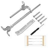 Angel Sar 20-Pair T316 SS Cable Railing Kit, 1/8 in. Swage Toggle, 180° Adjustable