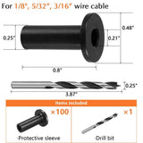 Angel Sar Marine Grade Stainless Steel Cable Protector Sleeves for 1/8 in. x 5/32 in. x 3/16 in. Wire Ropes (100-Pack)