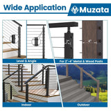 Angel Sar 10-Pair Black Cool CR26 Cable Railing Kit, 1/8 in. Swage, T316 SS, Fits 2 in. x 2 in. & 4 in. x 4 in. Posts